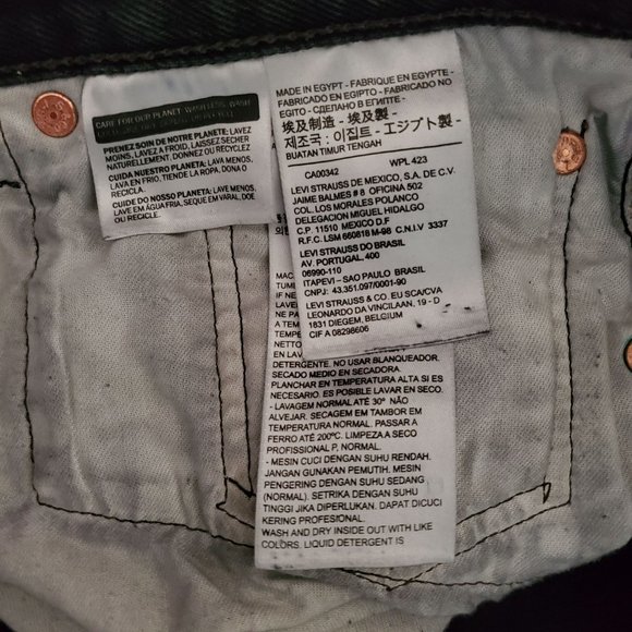 Levi Strauss & Co. Men's 501 Original Regular Fit Black Denim Jeans Size W38 L34 - Picture 16 of 16